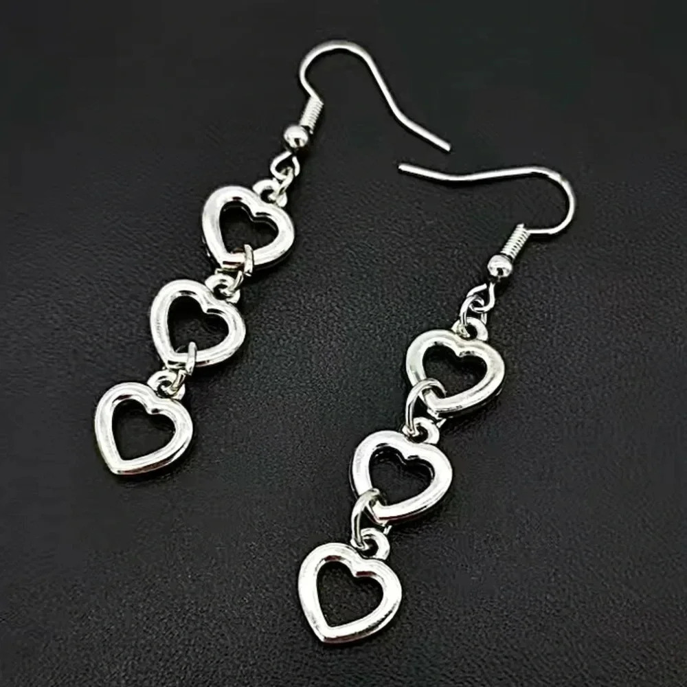 Elegant Hollow Heart Shaped Charm Heart To Heart Drop Dangle Earrings NEW